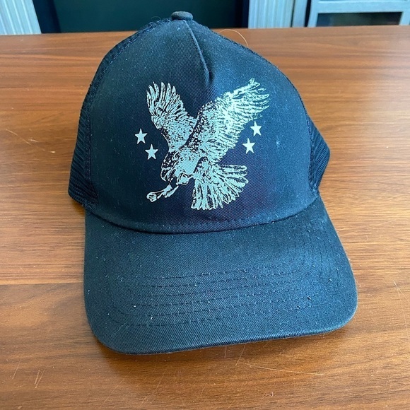 USA Blacked and Silver Bald Eagle Hat - Picture 1 of 3